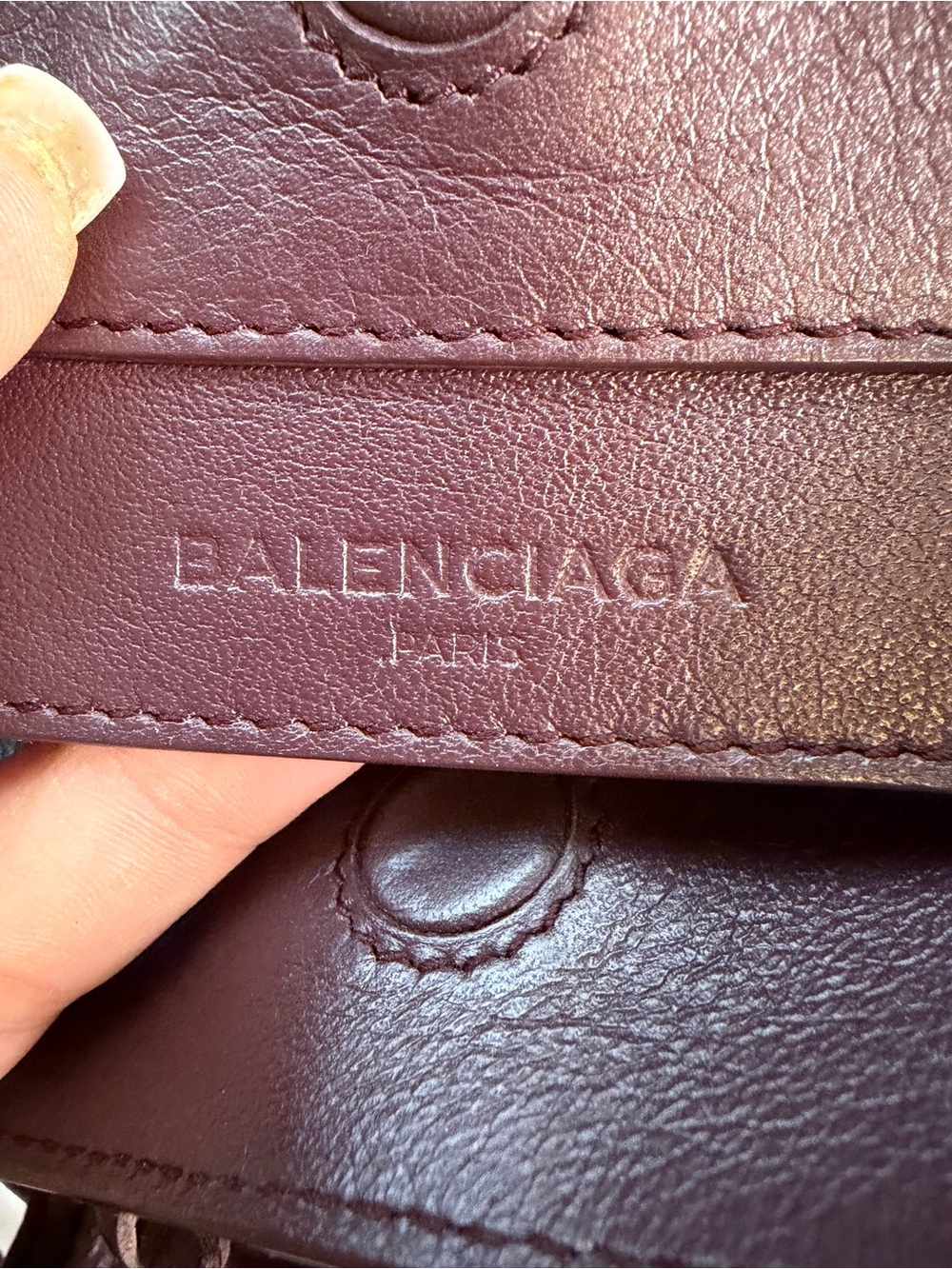 Balenciaga Papier Mini A4 Tote Burgundy Leather Crossbody - Picture 13 of 15
